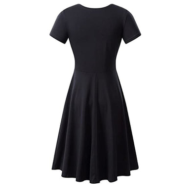 Casual Women's Short Sleeve Round Neck Slim Fit Dress